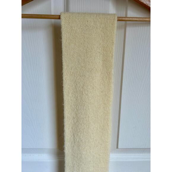 Vintage 70's Long Cream and Brown Scarf with Fringe | Retro Winter Accessories - Picture 3 of 5